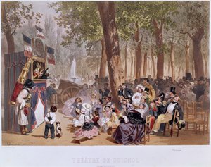 Guignol-teatern på Champs Elysees, 1856