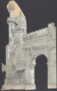 Design för en scen på Opéran, Paris, 1830-90. av Eugene Ciceri