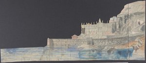 Design för en scen på Opéran, Paris, 1830-90. av Eugene Ciceri