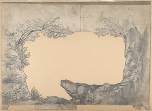 Design för en scen på Opéran, Paris, 1830-90. av Eugene Ciceri