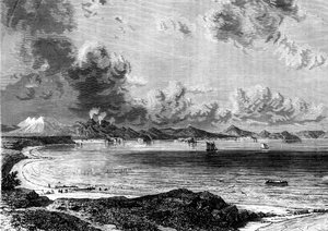Lake Taupo, North Island, Nya Zeeland, 1886. av Eugene Ciceri