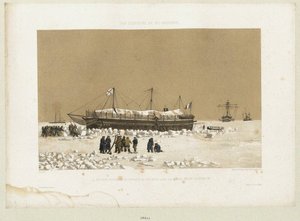 Det flytande batteriet Tonnante i isen nära Kinburn, 1856 av Eugene Ciceri
