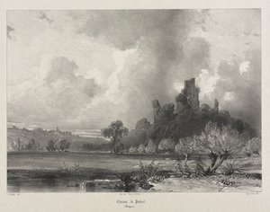 Pittoreska och romantiska resor i det antika Frankrike. Bretagne: Chateau de Penhoet av Eugene Ciceri