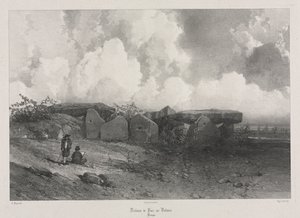 Pittoreska och romantiska resor i det antika Frankrike: Bretagne: Dolmen of Parc-ar-Colmen av Eugene Ciceri