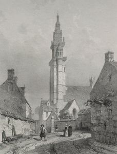 Pittoreska och romantiska resor i det antika Frankrike. Bretagne: Church of Roscoff av Eugene Ciceri