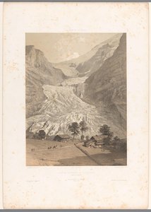 Utsikt över den höga Grindelwaldglaciären Glacier Superior de Grindelwald (titel på objekt) Ansikten i Schweiz och Savoy (serietitel) La Suisse et la Savoie (serietitel på objekt) av Eugene Ciceri