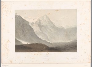 Utsikt över Grindelwalddalen Valley of Grindelwald (titel på objekt) Ansikten i Schweiz och Savoy (serietitel) La Suisse et la Savoie (serietitel på objekt) av Eugene Ciceri