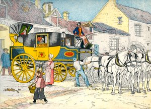 Postvagn vid en vagn 1840