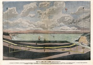 Channel Tunnel Project mellan Dover och Sangatte av Eugene Damblans