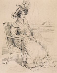 Porträtt av Harriet Smithson, irländsk skådespelerska och första fru till den franske kompositören Hector Berlioz