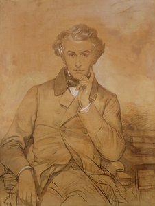 Porträtt av Henri Reber (1807-80) (penna och vit krita på papper)