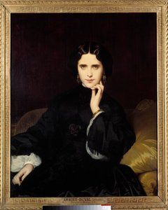 Porträtt av Madame de Loynes (1837-1908) Hon hade en viktig litterär och politisk salong. Målning av Eugene Amaury-Duval (1808-1885) 1862 Sön. 0,82x1m. Paris, Musée d