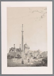 Baba Sukhte-moskén med Bagh-e-Ghoushkhane-minareten i Isfahan Moskén Baba-Souctah Ispahan (titel på objektet) Persiska landskap (serietitel) Perse modern (serietitel) av Eugene Flandin