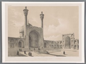 Gården till Jameh-moskén i Isfahan Cour intérieure de la grande mosquée (Ispahan) (titel på objektet) Persiska landskap (serietitel) Perse modern (serietitel)