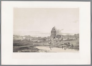 Utsikt över byn Soltaniyeh Village de Sultanieh (titel på objekt) Persiska landskap (serietitel) Perse modern (serietitel) av Eugene Flandin