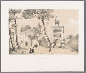 Vank-katedralen i Isfahan Eglise de Djoulfa Ispahan (titel på objekt) Persiska landskap (serietitel) Perse modern (serietitel) av Eugene Flandin