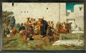 Enterrement maure - en moorisk begravning... av Eugène Fromentin