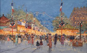 Pepparkaksmässa. Nation Square, ca. 1930 av Eugene Galien Laloue