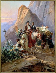 Souvenir från Alexandre Dumas och hans vänners resa från Paris till Cadiz 1846 (olja på duk)