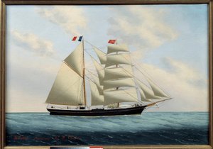 Briggen Violet. Målning av Eugene Margueritte-Grandin dit Eugene Grandin (1833-1916)