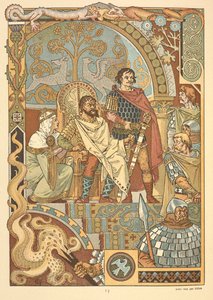 En kung på tronen, i domstol. av Eugene Grasset