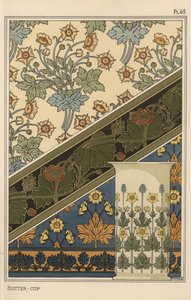 Smörblomma i jugendmönster för tapeter och vas av Eugene Grasset