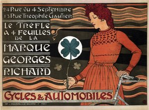 Cyklar och bilar Georges Richard, 1899 av Eugene Grasset
