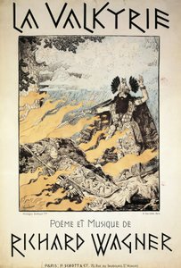 Frankrike, Paris, affisch av Valkyrian av Richard Wagner av Eugene Grasset