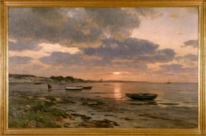 E.Dücker, Solnedgång vid Östersjön