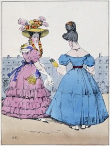 Två eleganta kvinnor, boulevard de l