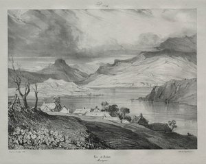 Auvergne: Lake Aidat, Auvergne av Eugene Isabey