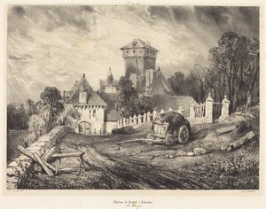 Château de Pesteil i Polminhac av Eugene Isabey