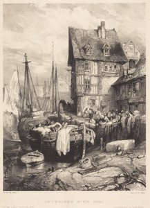 Interiör från en hamn av Eugene Isabey