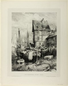 Interiör i en hamn, tallrik fem från Six Marines av Eugene Isabey