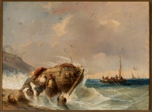 Ett fiskebåt vid havskusten