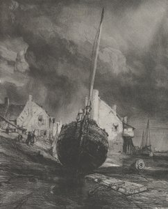 Minne av Saint-Valéry-sur-Somme, 1833. av Eugene Isabey