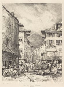 Rue des Gras i Clermont av Eugene Isabey