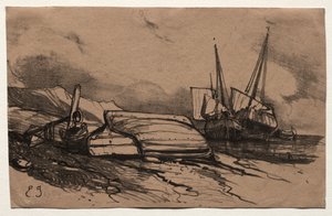 Sex marinsoldater av Eugene Isabey
