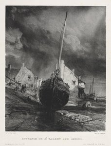 Sex marinsoldater: Souvenir från Saint Valéry sur Somme av Eugene Isabey