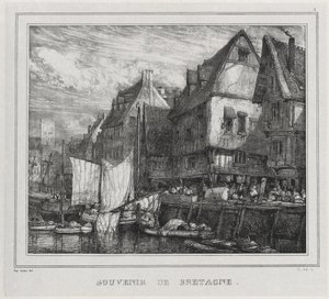 Souvenirer: Souvenir of Bretagne, skylt 5, 1832. av Eugene Isabey