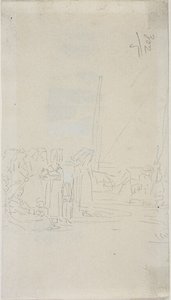 Bretonska kvinnor på stranden av Eugene Louis Boudin