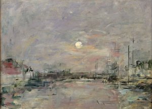 Skymning på den kommersiella hamnen i Le Havre, ca 1892-94 av Eugene Louis Boudin
