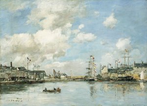 Fecamp, bassängen, 1892 av Eugene Louis Boudin