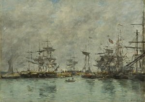 Hamnscenen av Eugene Louis Boudin