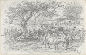 Herdar och boskap, 1877. av Eugene Louis Boudin
