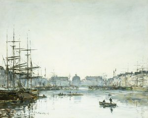 Le Havre, handelsbassängen, 1894 av Eugene Louis Boudin