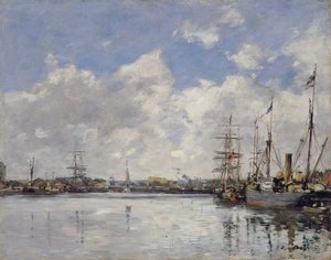 Le Havre, hamnen, 1884 av Eugene Louis Boudin