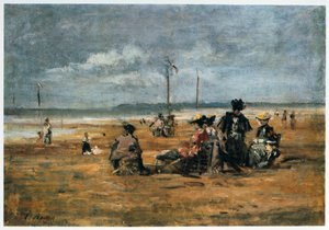 På stranden, 1880 av Eugene Louis Boudin
