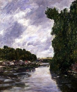 Flod nära Abbeville av Eugene Louis Boudin