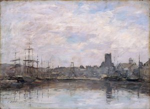 "Septembermorgon: Fecamps hamn", 1880 av Eugene Louis Boudin
